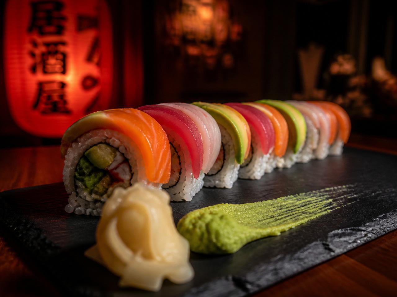 Rainbow Roll at Izushi Izakaya