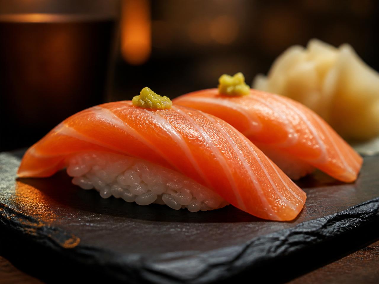 Salmon Nigiri at Izushi Izakaya